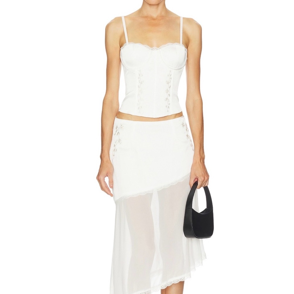White Sheer High-Low Maxi Skirt